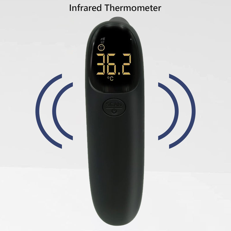 PHOTON Forehead Thermometer, Digital Contactless Infrared Thermometer for Adults and Kids, 4 in 1 - Body Object Room & Ear, 1 Sec Reading, Memory Recall and High Temperature Alarm Advance-Black - NewNest Australia