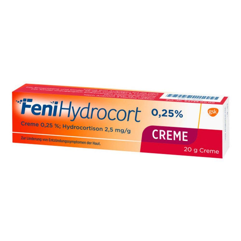 FeniHydrocort cream 0.25%, hydrocortisone 2.5 mg/g 20 g 20 g (pack of 1) - NewNest Australia