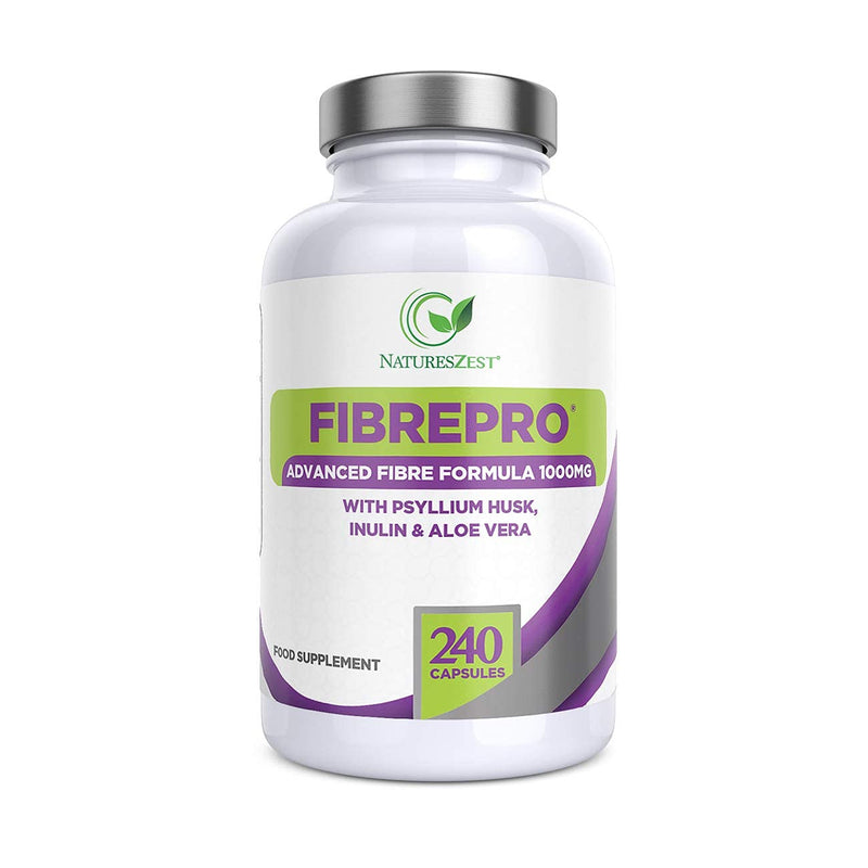 Fibre Pro 1000mg - Fibre Supplement - Psyllium Husk Capsules - Prebiotic Fibre with Psyllium Husk, Inulin, Aloe Vera & Flaxseed – Psyllium Husk Fibre - UK Made - 4 Month Supply - by Natures Zest - NewNest Australia