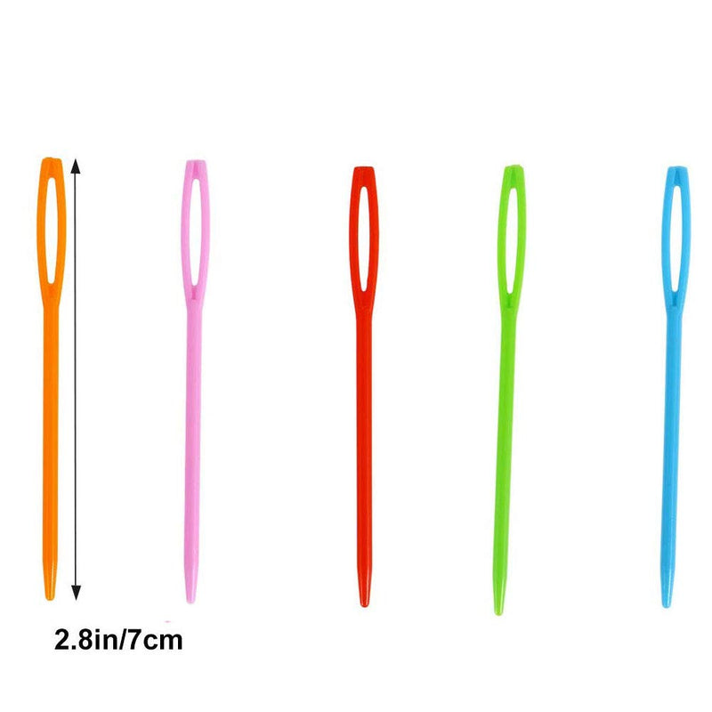 100 Pieces Colorful Plastic Sewing Needles, 7CM Length, Large Eye 2mm x 15 mm, Blunt Needles, Learning Needles, Plastic Yarn Needles, Safety Lacing Needles, Safety Needles for Kids, Darning Needles - NewNest Australia