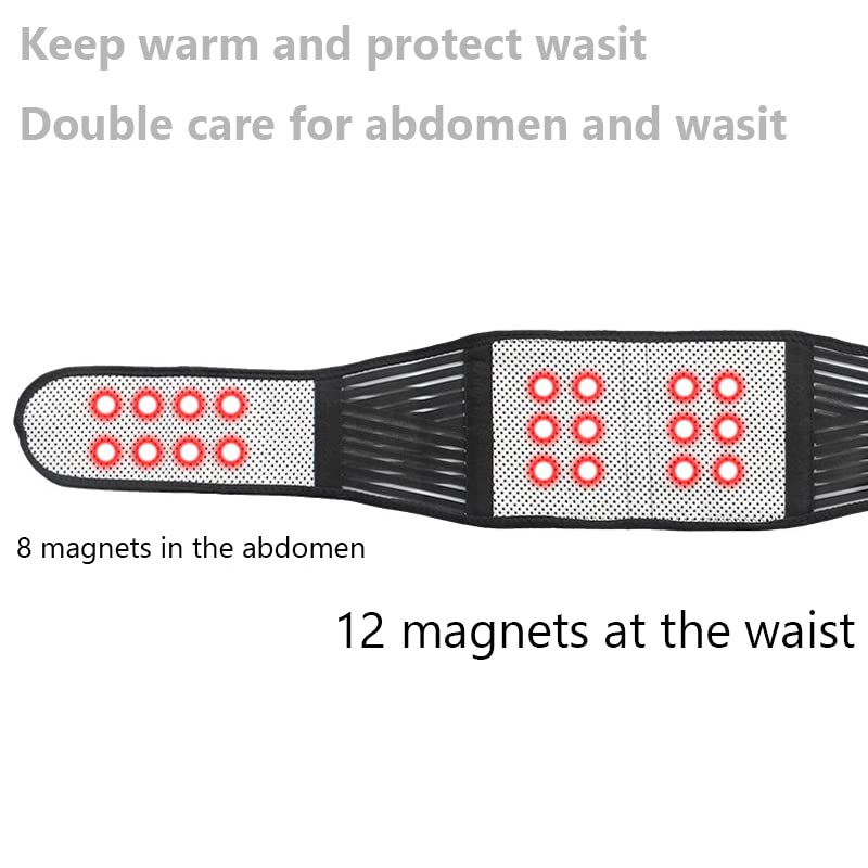 Konxi Lumbar Tourmaline Waist Bandage Support Belt Band, 20 Magnets Heat Belt For Lower Back Lumbar Therapy Support Belt Magnetic Field Therapy Pain Relief (M) - NewNest Australia