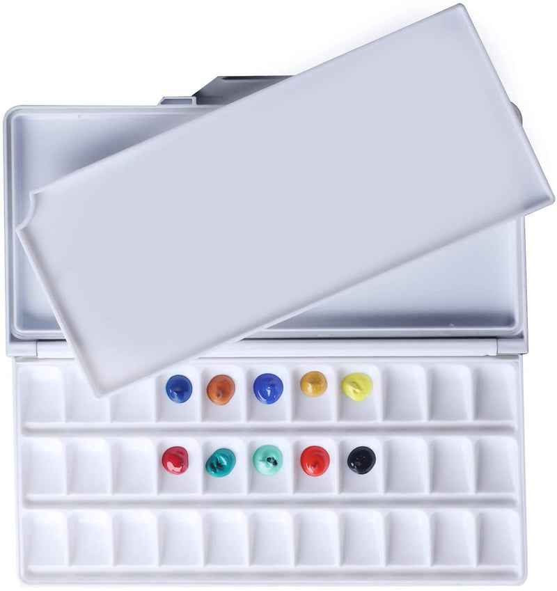 MEEDEN Airtight Leakproof Watercolor Palette Travel Paint Tray with A Large Mixing Area, 33 Wells Black Folding Peel-Off Palette for Watercolor, Gouache, Acrylic Paint - NewNest Australia