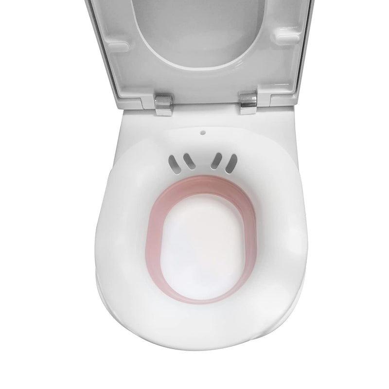 Funmi Foldable Sitz Bath for Toilet & Bidet for Use Over Toilet - Yoni Steam Seat Fits Universal Toilets and Commode - Collapsible Sitz Bath - Pink - NewNest Australia