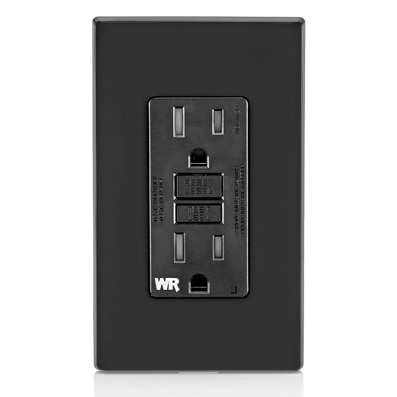 Leviton GFWT1-E Self-Test SmartlockPro Slim GFCI Weather-Resistant and Tamper-Resistant Receptacle with LED Indicator, 15 Amp, Black - NewNest Australia