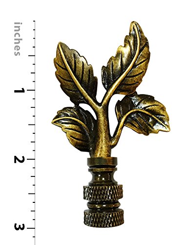 Royal Designs Elegant Leaves Lamp Finial for Lamp Shade- Antique Brass Set of 2 - NewNest Australia