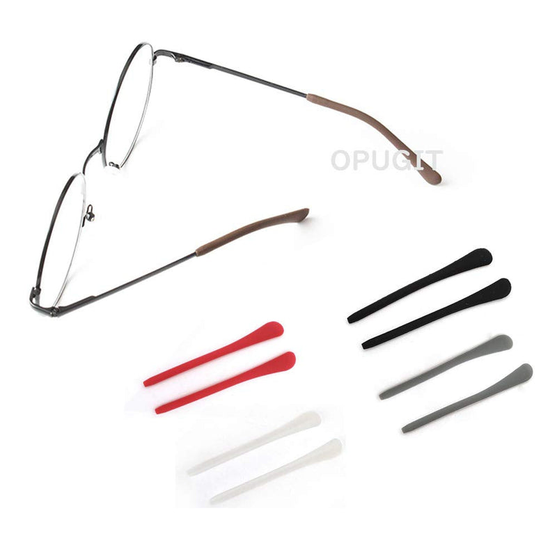 8 Pairs Eyeglass End Tips Ear Sock Pieces Anti-Slip Tube Replacement Tips Silicone for Thin Metal Eyeglass Legs, Black - NewNest Australia