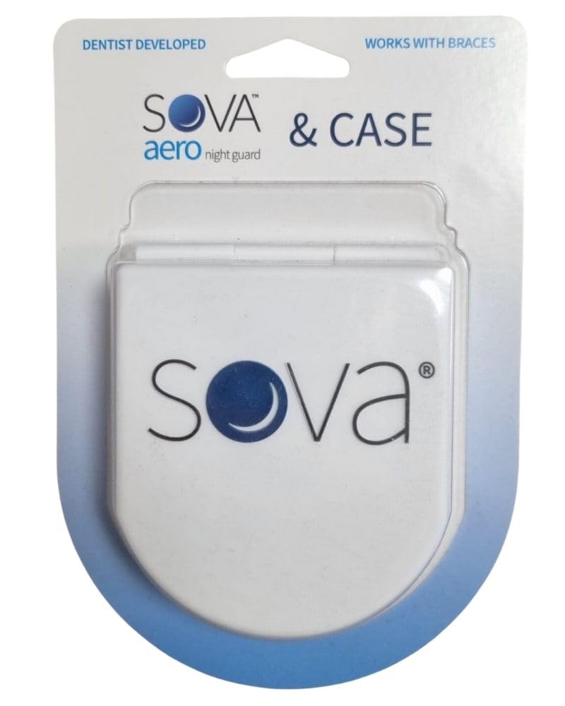 SOVA Aero bite splint - grinding splint for nighttime teeth grinding/teeth clenching/bruxism - custom-fit mouth guard - 1.6 mm thickness - can be reshaped up to 20 times - for adults - with case - NewNest Australia