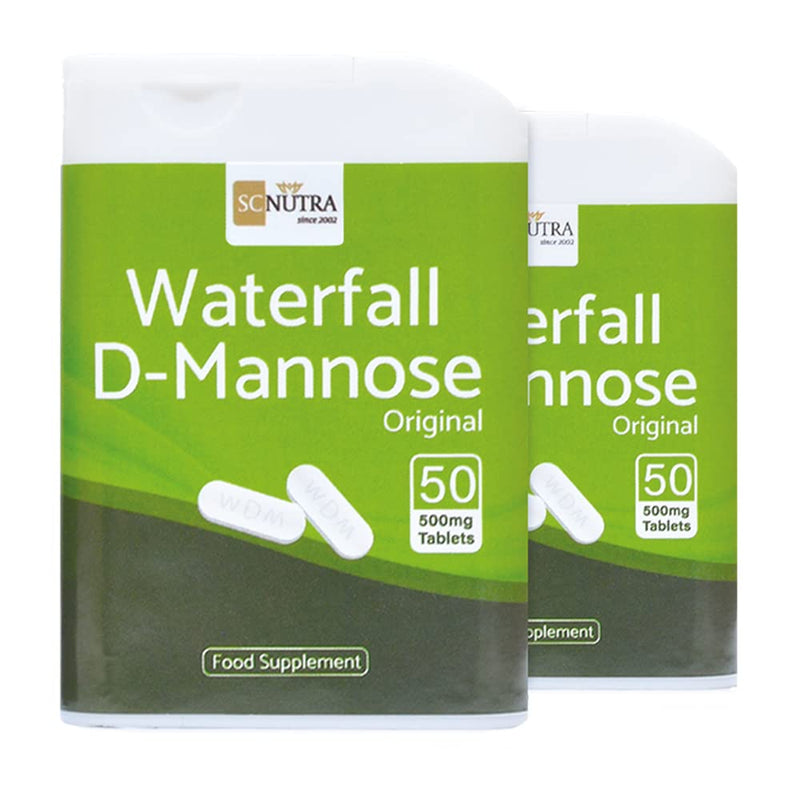 Waterfall D-Mannose 100 x 500mg Caplets (Easy to Swallow Tablets) - 100% D-Mannose Naturally Sourced from Birch - for Healthy Bladder Support - Vegan - SC Nutra (Sweet Cures) - NewNest Australia