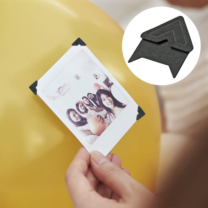 12 Sheets 288 Count Self-Adhesive Photo Corners Stickers, Acid Free Photo Mounting Corners for Scrapbooks, Memory Books, DIY Picture Album, Journal (Black) - NewNest Australia