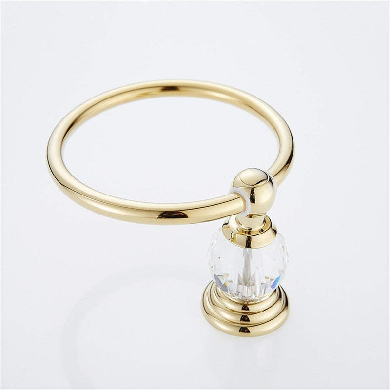 WINCASE Crystal Towel Ring, Gold Towel Holders for Bathrooms, Round Hand Towel Rack Wall Mounted Decorative - NewNest Australia