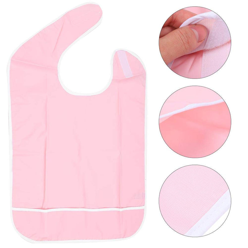 Waterproof Adult Bib, Anti-oil Wide Coverage Dining Aid Bib Protector for Elderly Seniors and Disabled Reusable Leakproof Apron(45 x 65cm/17.7 x 25.6in-Pink) 45 x 65cm/17.7 x 25.6in pink - NewNest Australia