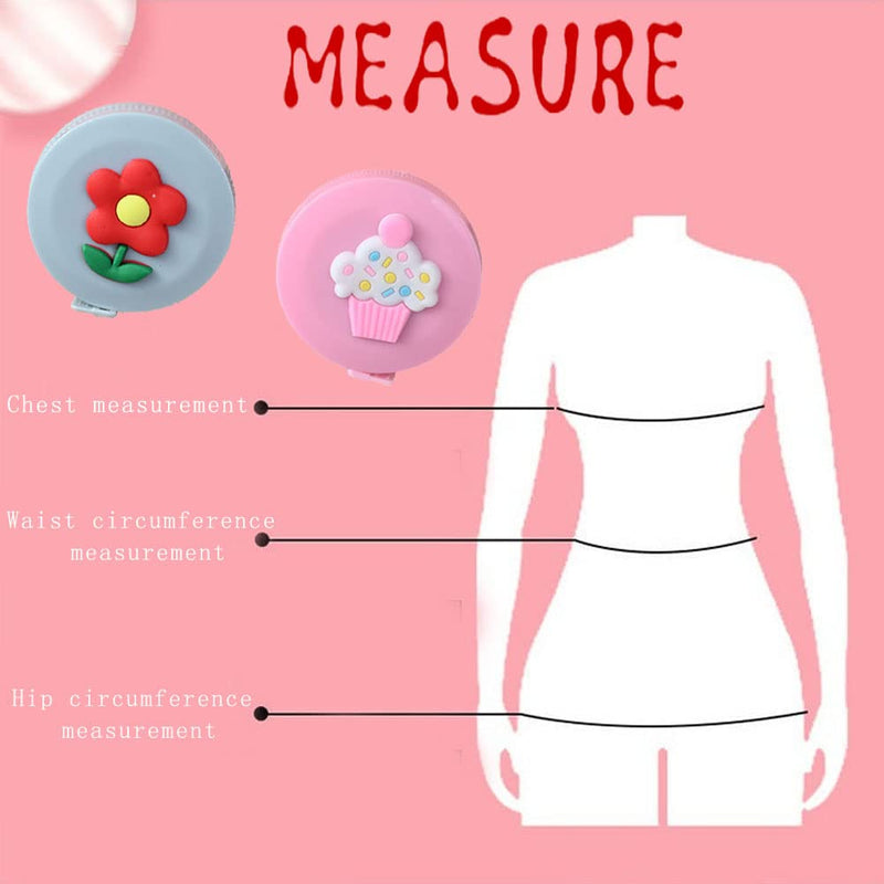 ELANE Tape Measure Package Includes 9 Cartoon Cute Mini Tape Measures for Body, Sewing, Cutting, Weight Loss Measurement - NewNest Australia