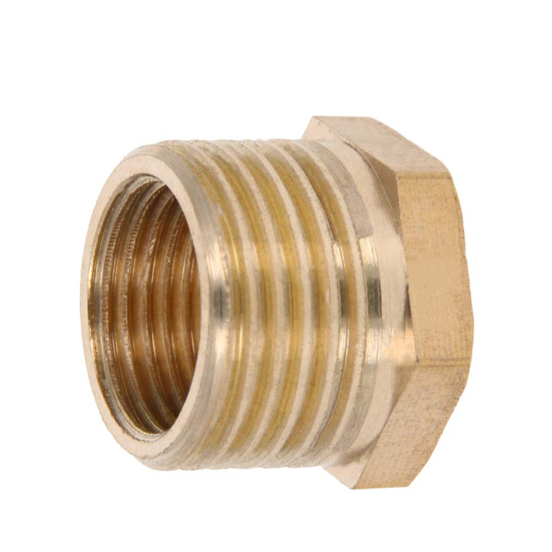 Aicosineg 1pcs 1/2 PT Male x 3/8 PT Female Thread Coupling Brass Pipe Fitting Connector for Connect Water Pipes Oil Fuel Inert Gases Brass Tone 1 Piece - NewNest Australia