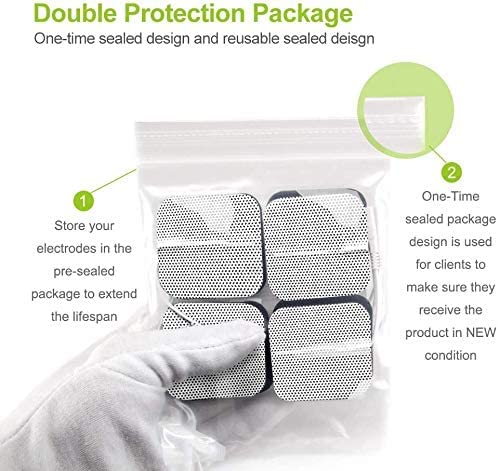 AUVON TENS Machine Pads 50 x 50mm 20 Pcs, 3rd Gen Latex-Free TENS Electrode Pads Patches with Upgraded Self-Stick Performance and Non-Irritating Design for Electrotherapy A-white - NewNest Australia