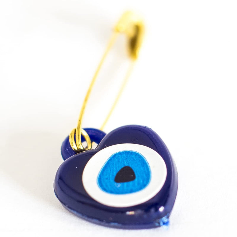 100 Pieces 0.51 inch (13 mm) Width Lucky Charm with Turkish Eye- Evil Eye Safety Pins - NewNest Australia