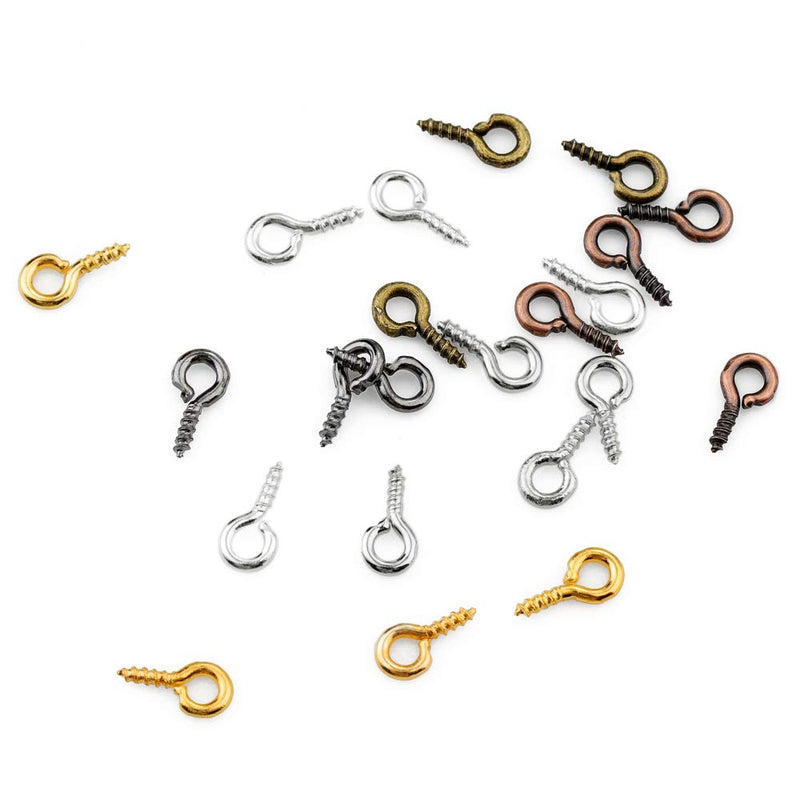 BEADIA Small Screw Eye Pins 4mmx8mm for Jewelry Making Handmade DIY (6 Colors 600pcs) Mixed - NewNest Australia