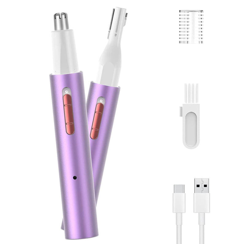 Nose hair trimmer, nose hair trimmer, ear hair trimmer, 2 in 1 professional, precision women's eyebrow and facial hair trimmer, IPX7 waterproof double blade, easy to clean - NewNest Australia
