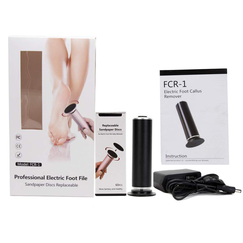 Electric Callus Remover, Adjustable Speed, Professional Pedicure Foot File With Interchangeable Foot Files For Dead Hard Cracked Skin, With 60 Replacement Sanding Pads (Fcr-1 Black) - NewNest Australia