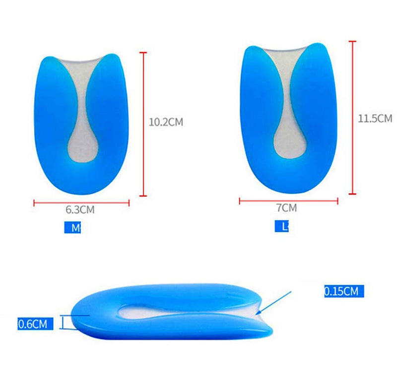 CAREOR Heel Cushion Inserts, U-Shaped Silicone Heel Pad Heel Coaster Support Heel Pad Plantar Fasciitis Pad Heel Spur Relief Toe Pain and Shock Absorption Support (L) L (Pack of 1) - NewNest Australia