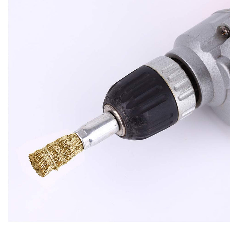 0.39”（10mm）/ 0.47"(12mm)/0.63"(16mm)/0.98"(25mm)/1.18"(30mm) Wire Cup Brush with 1/4" Shank Brass Steel Crimp Wheel Heavy Duty Wires Brushes for Metal, Removal of Rust Corrosion Paint - NewNest Australia