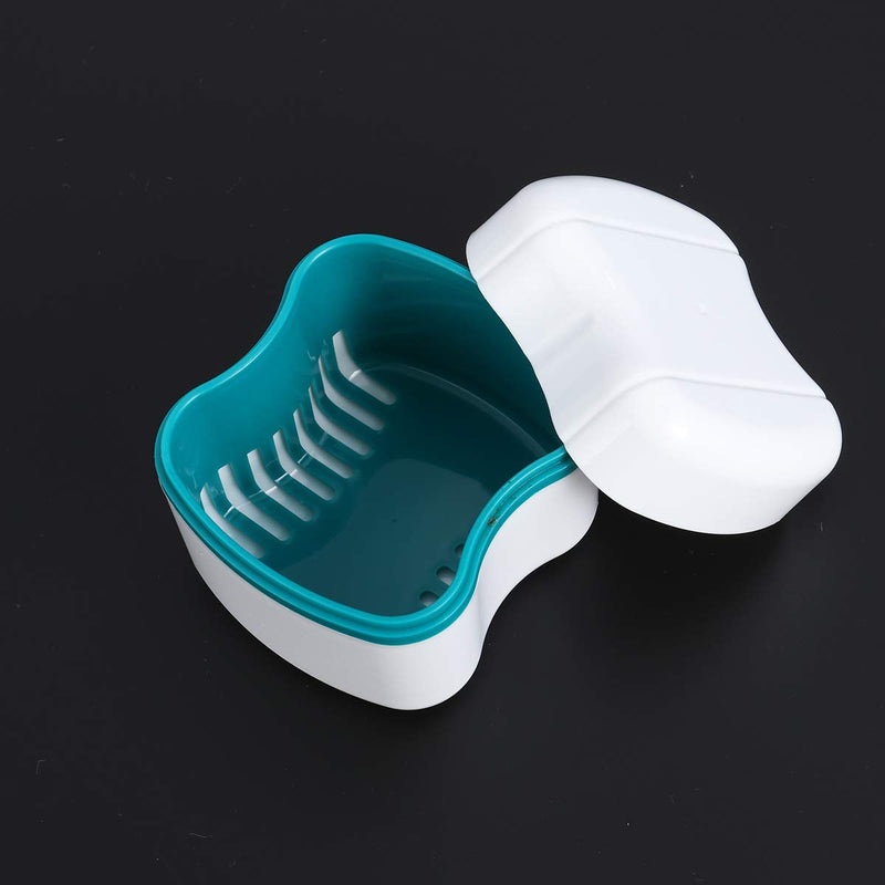 ROSENICE Prosthesis Tooth Dental False Teeth Storage Box with Rinsing Basket (Green) - NewNest Australia