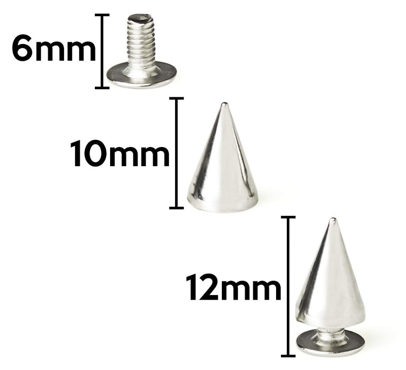 Bastex 205pcs Studs and Spikes. Metal Spikes and Punk Studs for Clothing, Jacket Studs. Cone Small Metal Studs and Metal Spikes for DIY Leather Craft. Includes Bullet Cone Spike and Metal Screw Back. - NewNest Australia