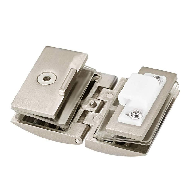 2pcs Glass Door Hinge Cupboard Showcase Cabinet Door Hinge Glass Clamp, Zinc Alloy, for 8-10mm Thickness, Zinc Alloy Brushed Finished - NewNest Australia