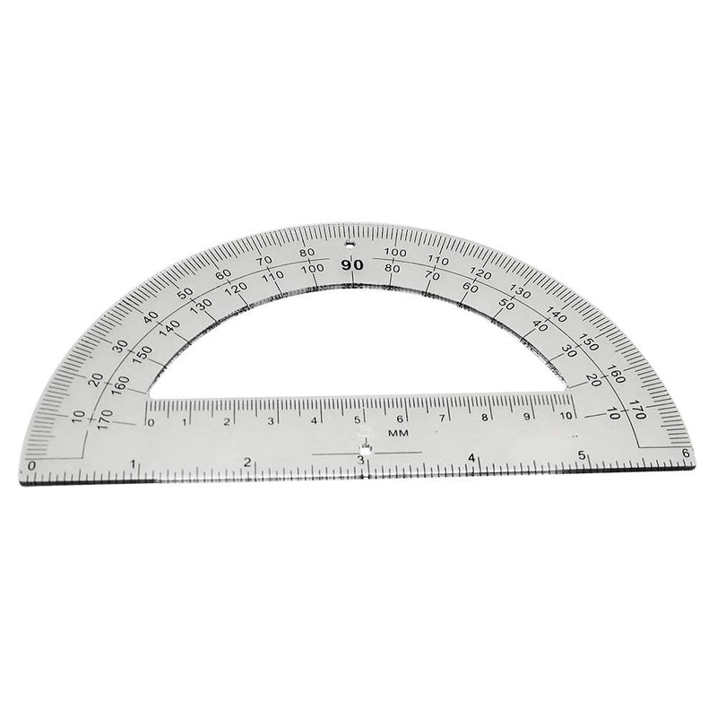 30PCS Clear Plastic Student Math Protractor 6-Inch Long 180 Degree for Angle Measurement - NewNest Australia