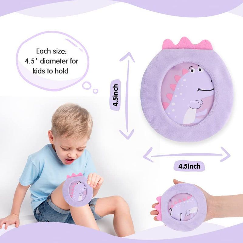 Hilph Kids Ice Pack Cold Compress for Injuries, 3 Nylon Child Ice Pack with Soft Sleeve Soothing Bumps Ice Packs Cool Packs for Pain Relief, First Aid, Headache, Cuts & Insect C-3 Cute Dinosaurs - NewNest Australia