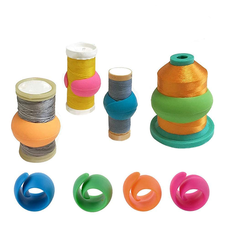HimaPro Silicone Thread Spool Savers 48 Huggers 4 Bobbin Clamps and 4 Bobbin Holders - Prevent Thread Tails from Unwinding - No More Loose Ends 56 PCs Combo Set - NewNest Australia