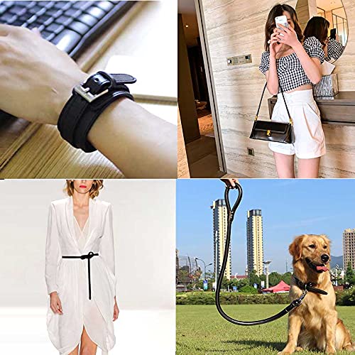 Picheng Double Sided Black Smooth Leather Strip 72 Inches Long (1 inches Wide) Very Suitable for for Pet Collars, Traction Ropes, Belts, Handles, Leather Watch Straps DIY Craft Projects (Black) - NewNest Australia
