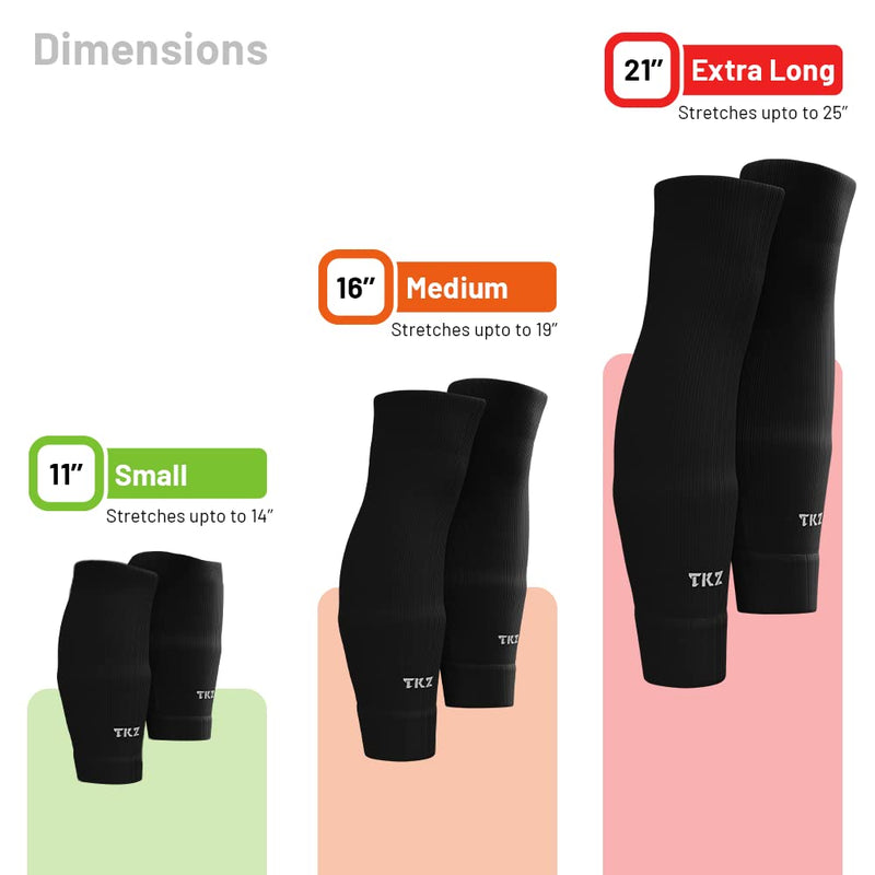 TEKKERZ Leg Sleeves - over the calf, knee high sports socks for soccer, football, baseball, basketball, rugby, wrestling Black - NewNest Australia