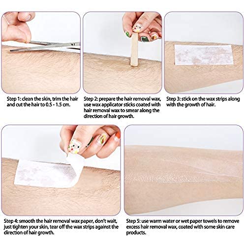 Pack of 400 Non-Woven Fabric Wax Strips Face and Body Hair Removal Wax Strips Epilating Wax Strips Paper, White - NewNest Australia