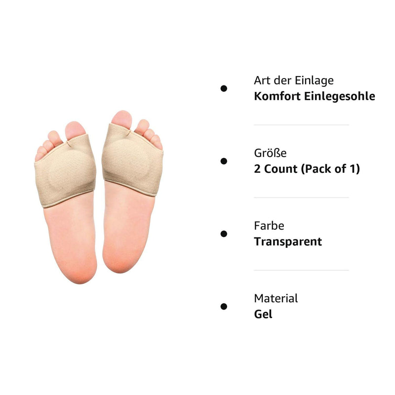Metatarsal Pads, Metatarsal Pads, Forefoot Pads with Gel Pads, Half Sock for Metatarsal Relief, Foot Pain (Pack of 2, Beige) - NewNest Australia