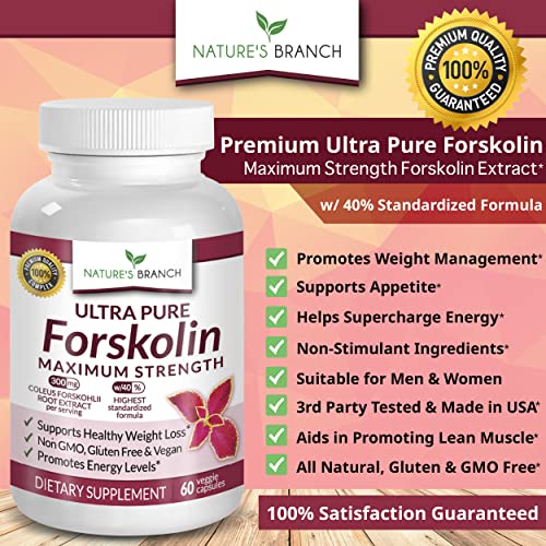 Premium 100% Ultra Pure Forskolin for Weight Loss Max Strength w/ 40% Standardized Coleus Forskohlii Root Extract Powder Belly Buster Supplement - Extreme Keto Advanced Boost Complex - 60 Diet Pills - NewNest Australia