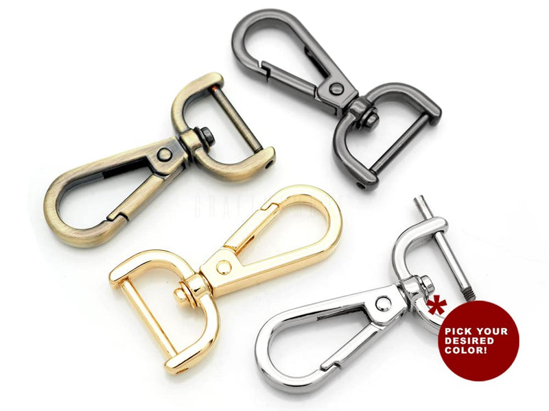 CRAFTMEMORE 2pcs Detachable Snap Hook Swivel Clasp with Screw Bar Bag Strap Hardware Replacement (1 Inch, Brushed Brass) 1 Inch - NewNest Australia