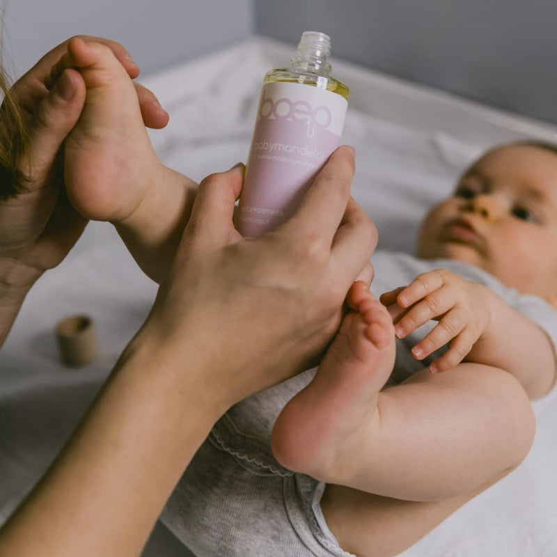 Boep Baby Almond Oil For Newborn Care And Baby Massage Natural Cosmetics Baby Oil Vegan And Made In Allg√§U Lovingly Developed By A Doctor And Mum (New In The 125 Ml Glass Bottle) - NewNest Australia