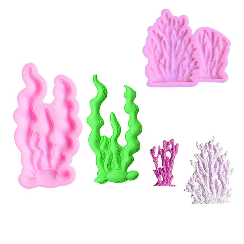 KuuGuu 5 PCS Coral Seaweed Silicone Mold,Coral Shape Fondant Molds for Chocolate, Chocolates Sea Creatures Candy Sugar Candy, Cake Decoration,Resin, Polymer Clay, Craft, Jewelry - NewNest Australia