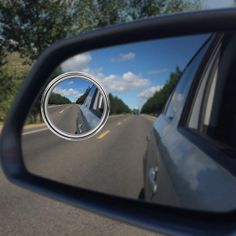 360° Rotary Push Car Rear View Mirror, Sliver - NewNest Australia