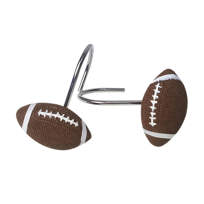 FAITOVE Football Shower Curtain Hooks Bathroom Decoration Rings - Set of 12 - NewNest Australia