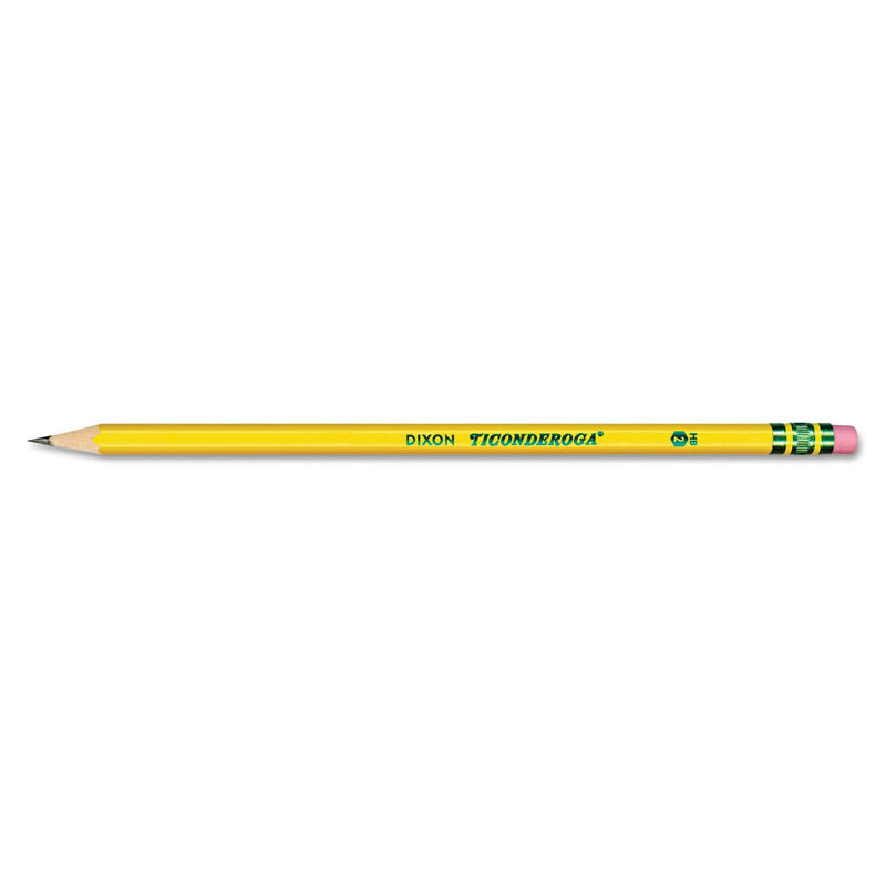 Dixon Ticonderoga Pre-sharpened with Erasers Pencils, 2, Yellow, 2 Boxes of 30 (13830) - NewNest Australia