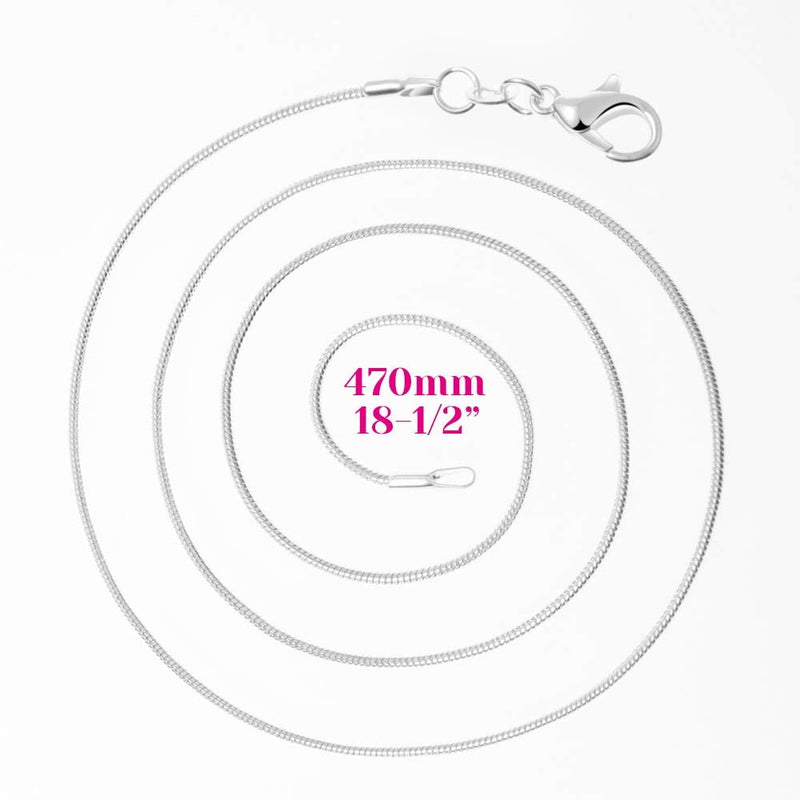 Paxcoo 30 Pack Necklace Chain Silver Plated Necklace Snake Chains Bulk for Jewelry Making, 1.2 mm (18 Inches) 18 Inches - NewNest Australia