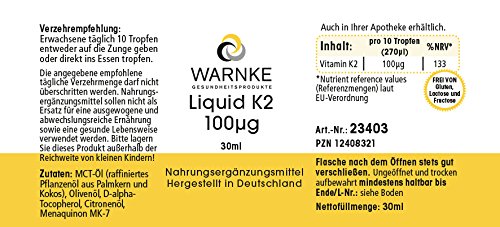 Vitamin K2 drops 100μg - Menaquinone MK-7 - all-trans - 30ml | Warnke vital substances - NewNest Australia