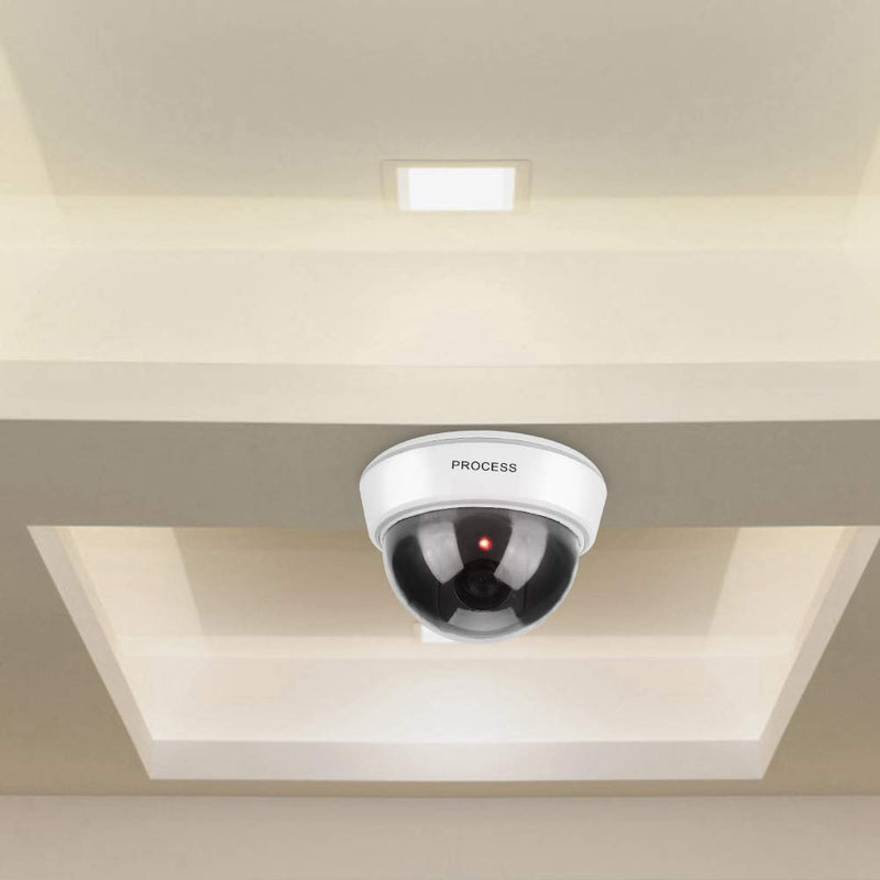 Dummy Security Camera, Fake Dome Shaped Home Security Surveillance Camera with Simulated IR Flashing Red Lights - Indoor And Outdoor Use, For Homes & Business - NewNest Australia