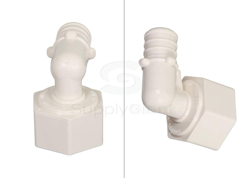 Supply Giant QQTM1212-5 Plastic Poly Alloy 90 Degree Swivel Elbow Pex x FPT Barb Pipe Fitting, 1/2'' x 1/2'', White, 5 Pack 1/2'' x 1/2'' - NewNest Australia