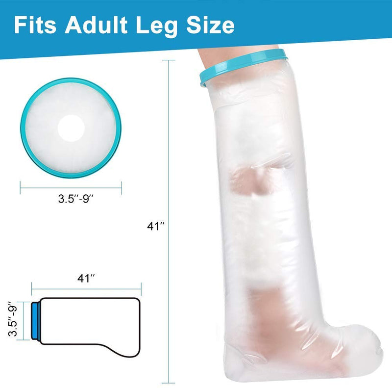 Full Leg Cast Cover for Shower, Waterproof Shower Bandage and Cast Protector for Broken Surgery Leg, Wound and Burns to Keep the Leg Foot Ankle Dry -Adult Full Leg Size(41Inches) - NewNest Australia