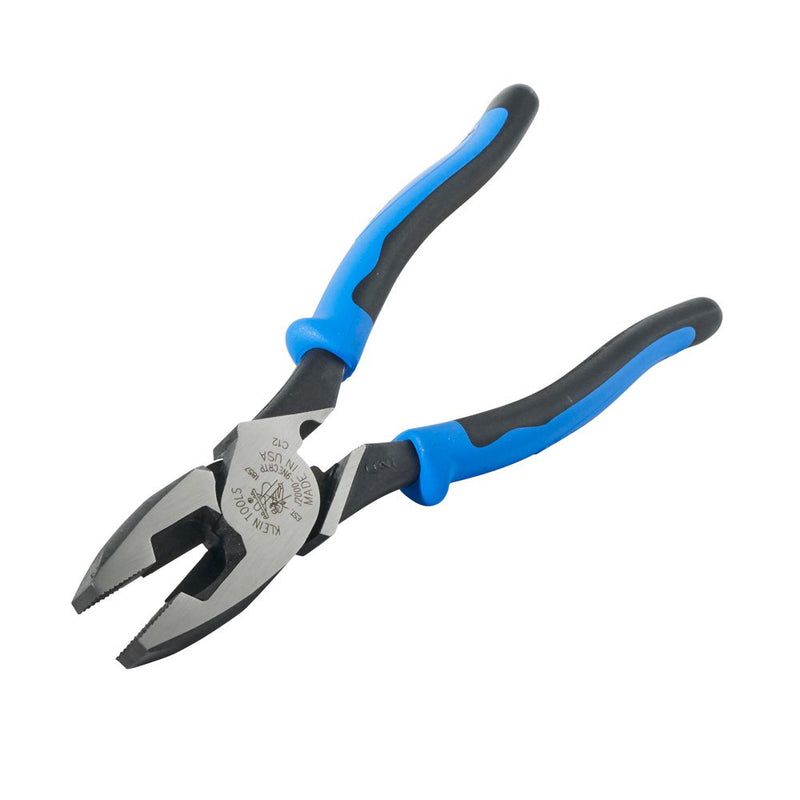 Klein Tools J2000-9NECRTP Side Cutter Linemans Pliers with Tape Pulling and Wire Crimping, High Leverage, 9-Inch Standard - NewNest Australia