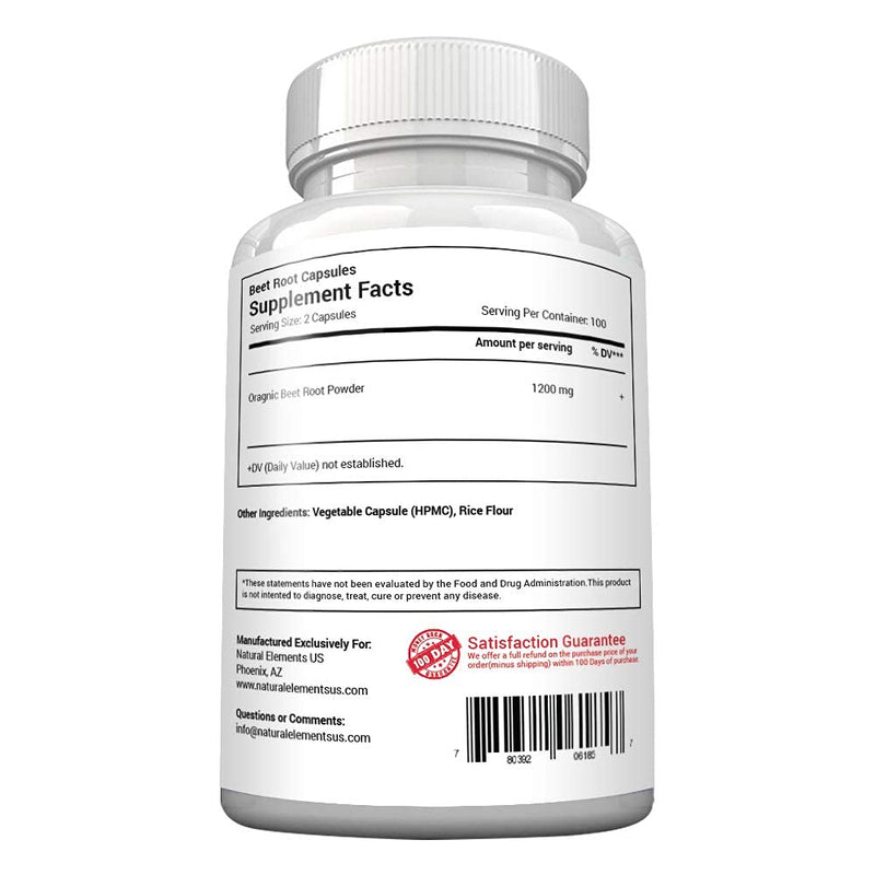 Beet Root Capsules - 1200mg Per Serving - 200 Beet Root Powder Capsules - Beetroot Powder Supports Blood Pressure, Athletic Performance, Digestive, Immune System (Pure, Non-GMO & Gluten Free) - NewNest Australia