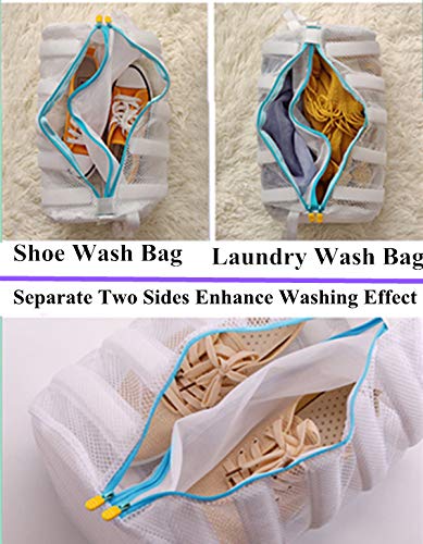 NewNest Australia - DurReus Mesh Laundry Bag Men Canvas Shoes Sneakers Trainers Washing in Washer Dryer Sturdy Women Delicates Lingerie Bra Wash Bags with Bumper Protectors Double Layer Zipper Rectangle Shoes Bag 