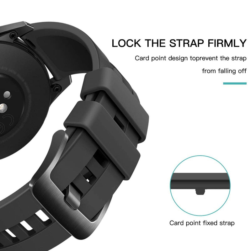 Fastener Ring Compatible for Garmin Vivoactive 3/Venu/Forerunner 645 245/Vivomove,Vivomove HR,Vivomove 3/Fenix 6S Fenix 5S Bands(Pack of 6) Silicone Connector Security Loop for Galaxy Watch Active 2 6-black - NewNest Australia